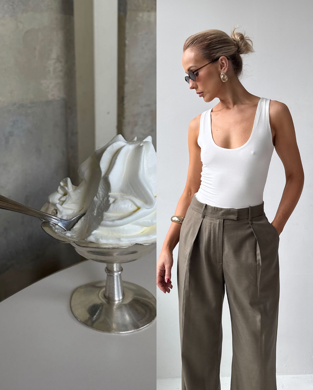 Mira Scoop Neck Vest in Olive - 10