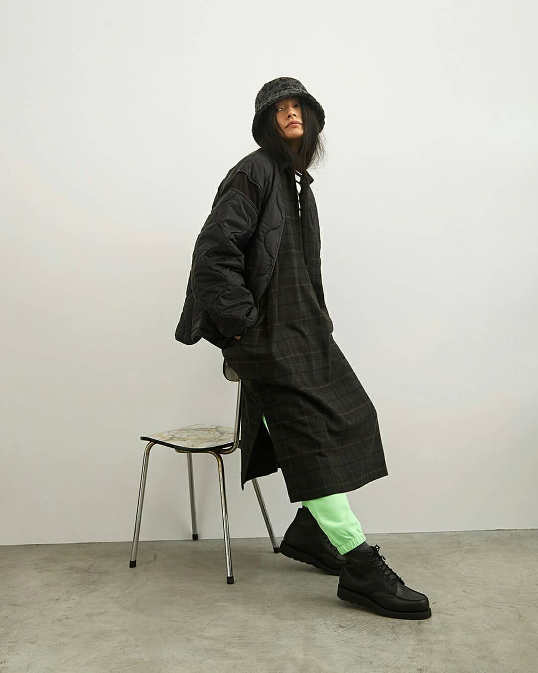 Yoko Wool x Goodhood Bucket Hat - Graphite - 5