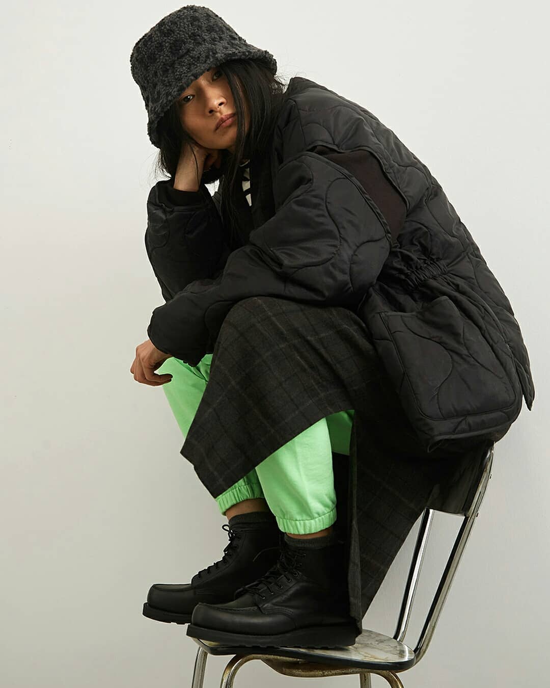 Yoko Wool x Goodhood Bucket Hat - Graphite - 6