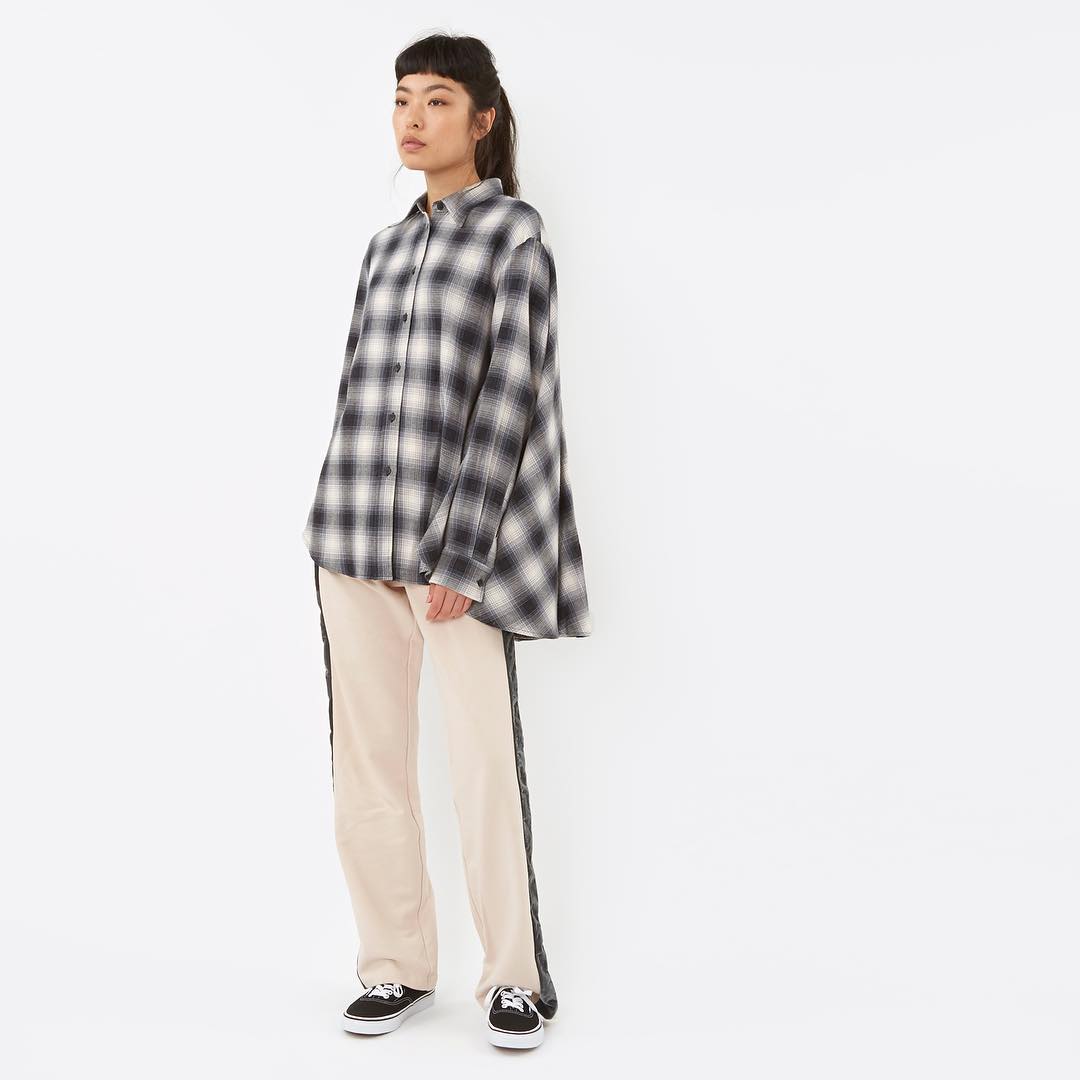 Beams Half Zip Pullover Shirt - Black Check - 6