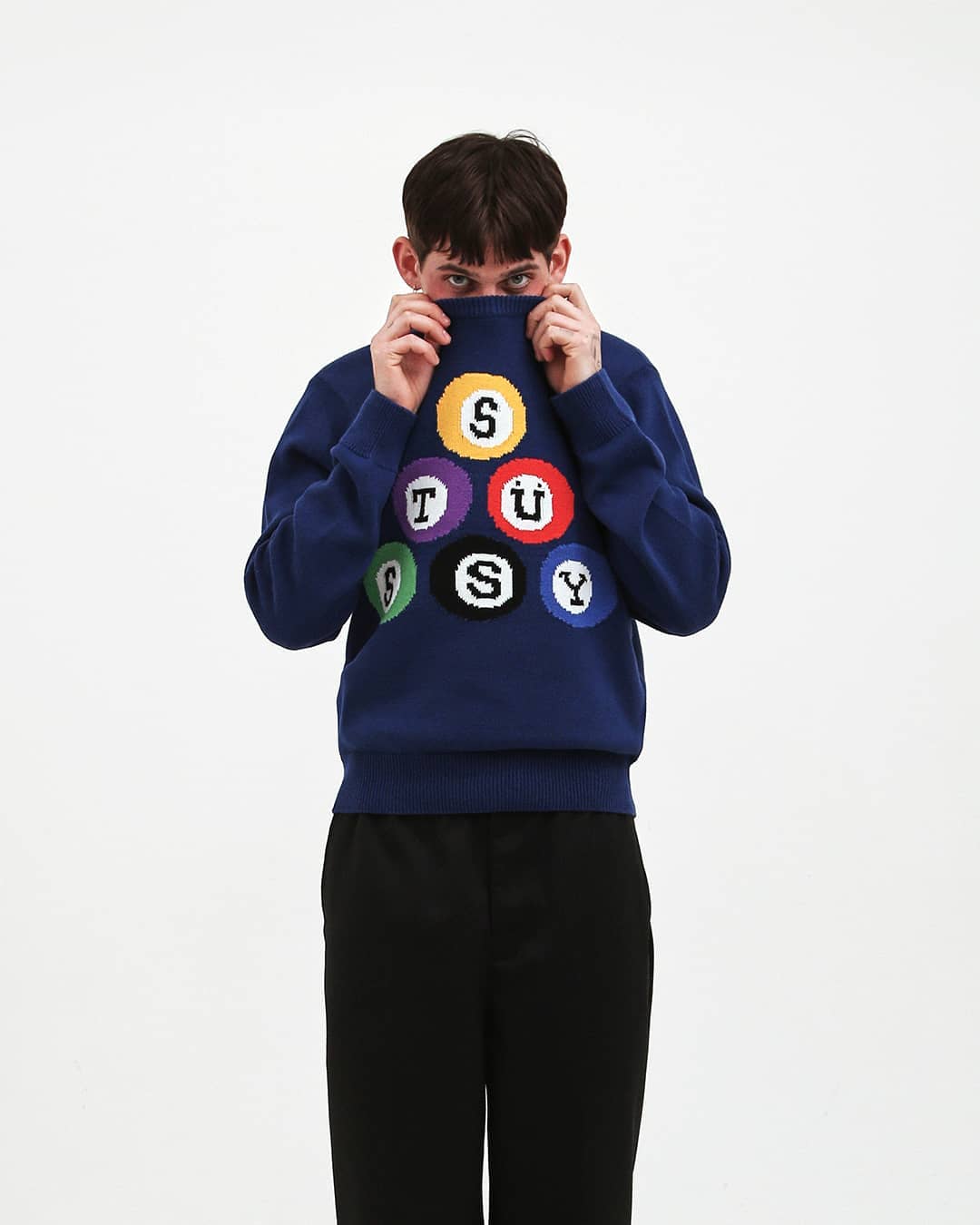 Tonywack Striped Wool Flared Trousers - Black Stripe - 9