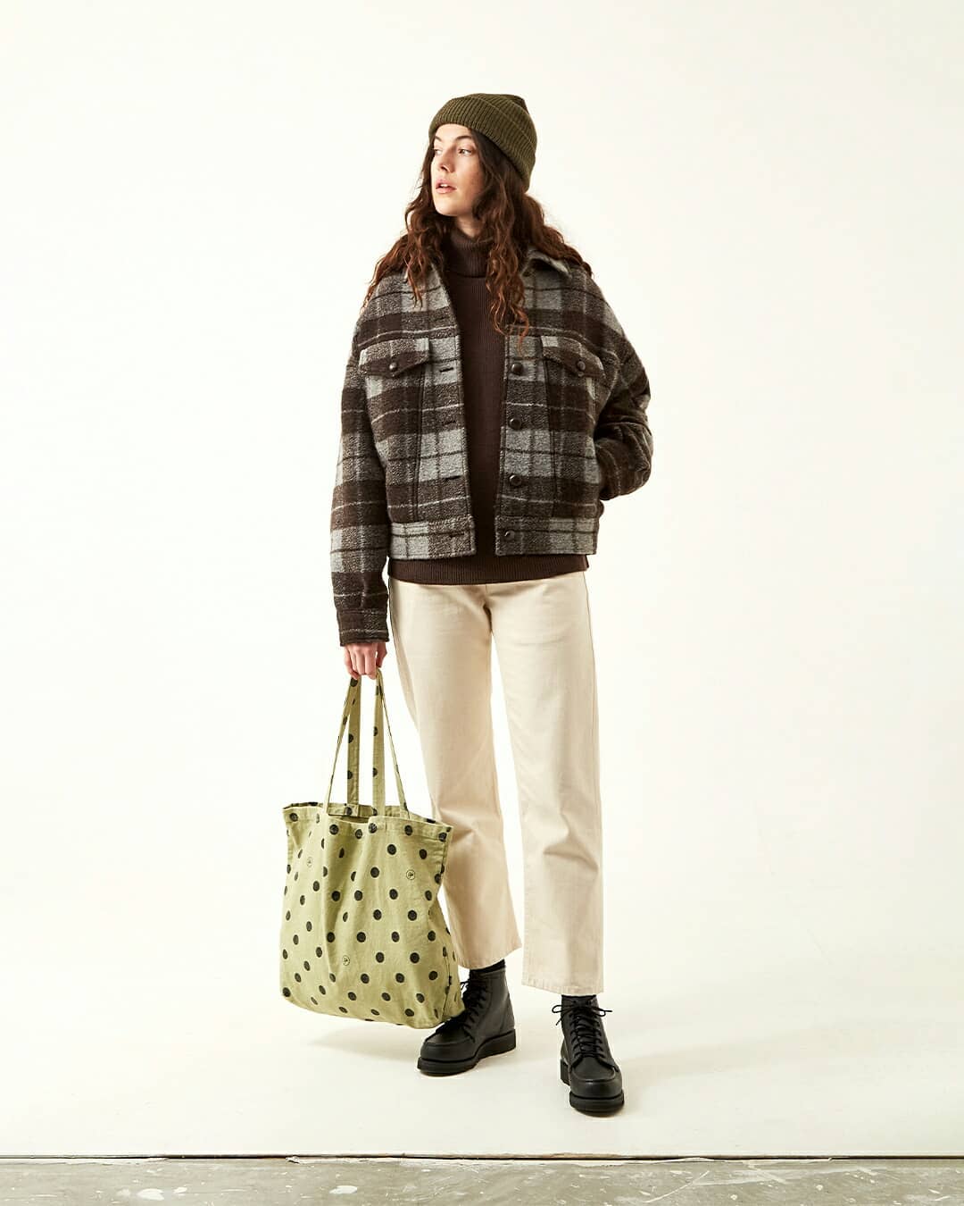 Beams Half Zip Pullover Shirt - Black Check - 9
