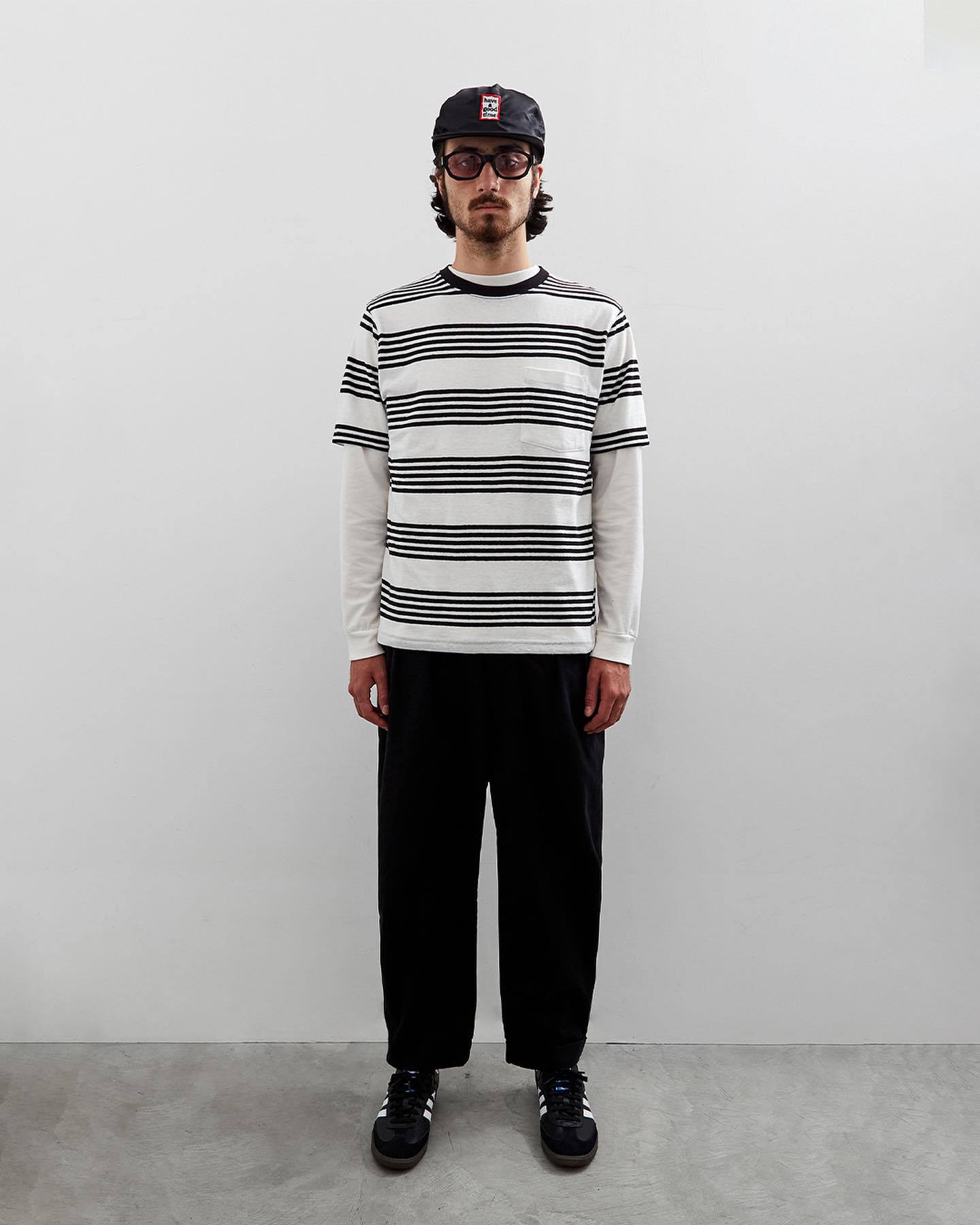 No Problemo Jacquard Stripe Long Sleeve Tee - Black - 8