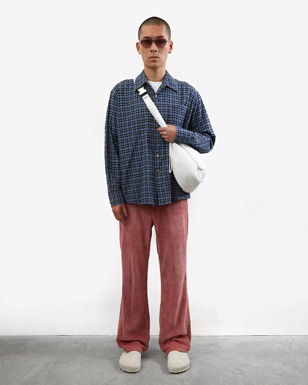 Beams Half Zip Pullover Shirt - Black Check - 11