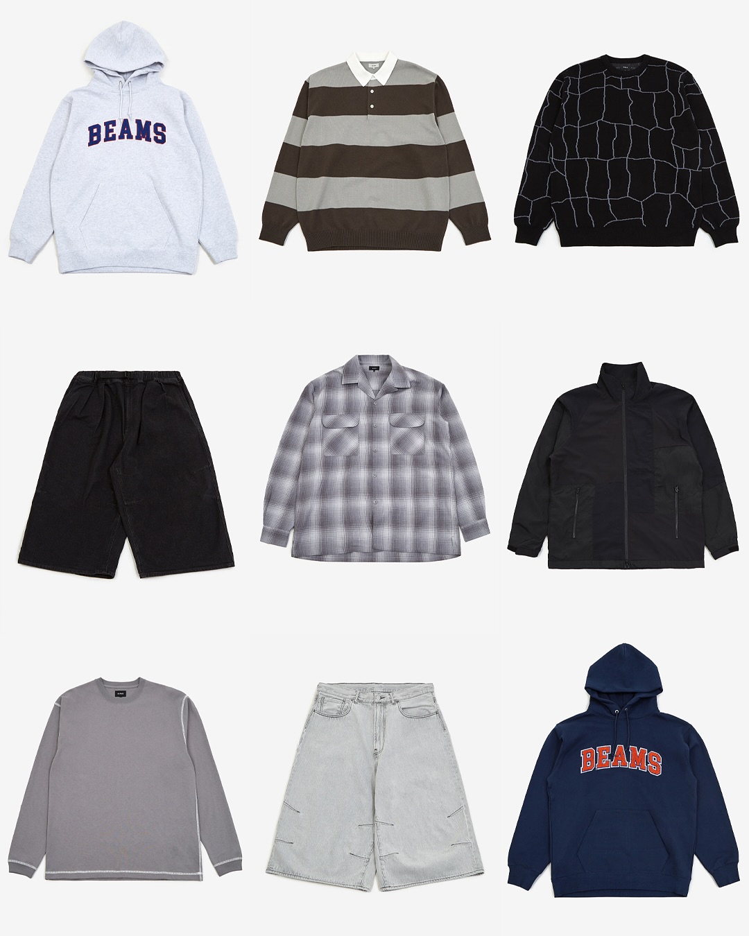 Beams Half Zip Pullover Shirt - Black Check - 7