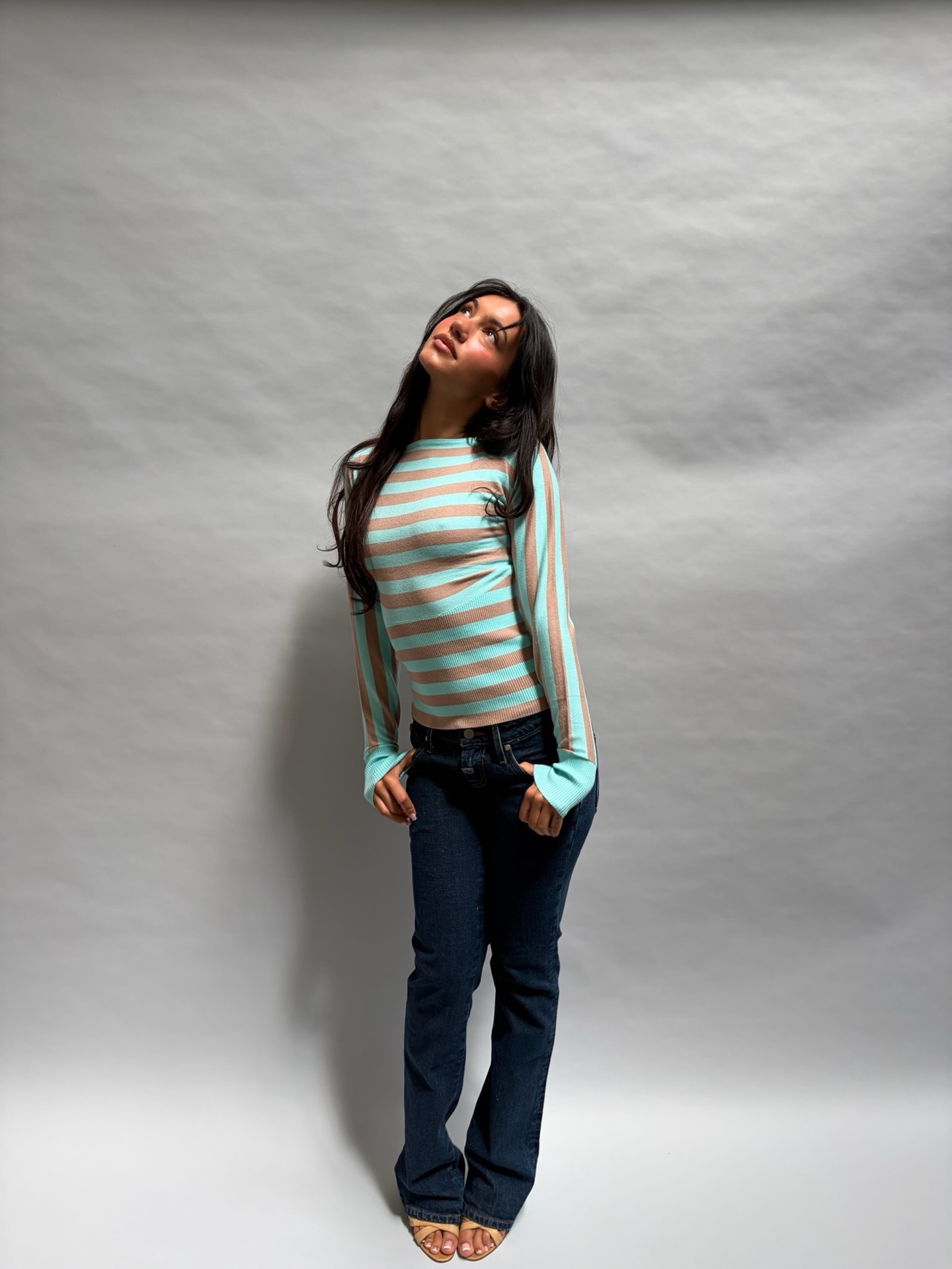 ODESSA TOP - TURQUOISE STRIPE - 8