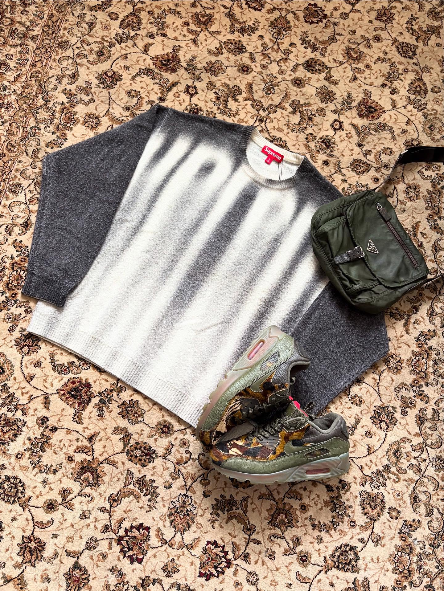 Supreme black blurred knit jumper (L) - 6