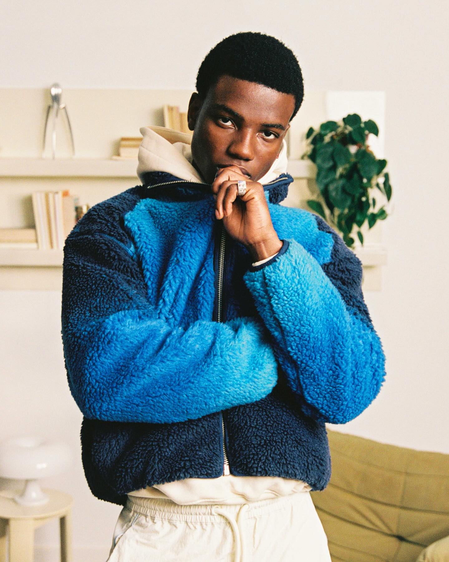Teddy Degrade Jacket Solid Blue - 8