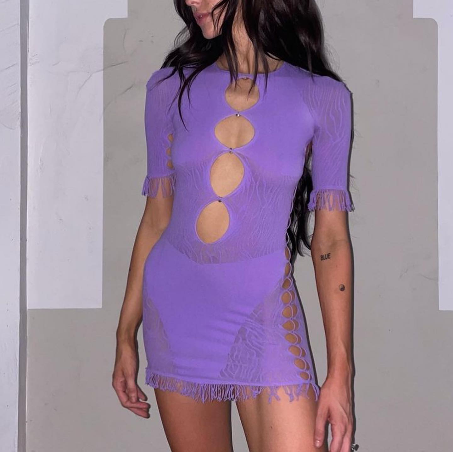Rhinestoned Miranda Dress Truffle - 9