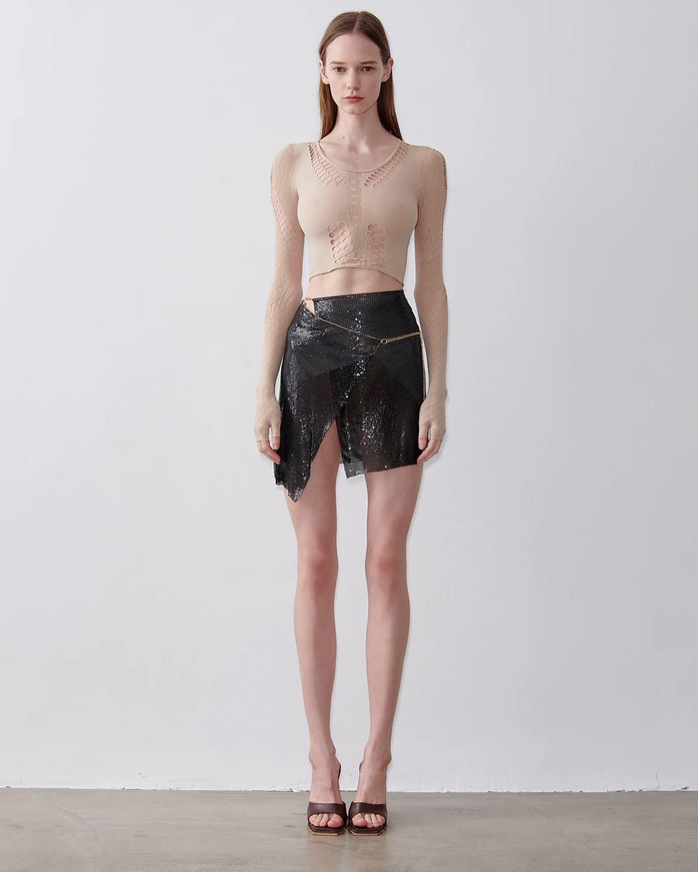 Winnie Mini Skirt Metallic Black - 9