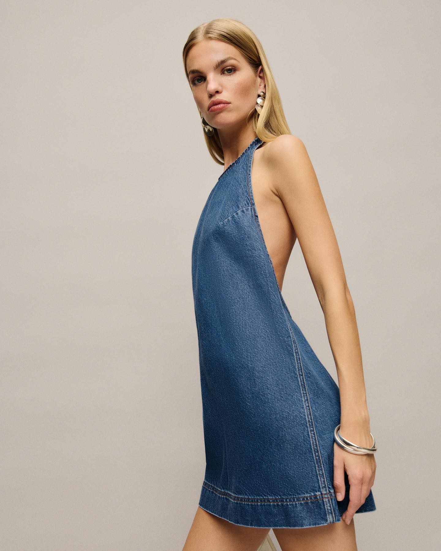 Elma Denim Mini Dress - 8