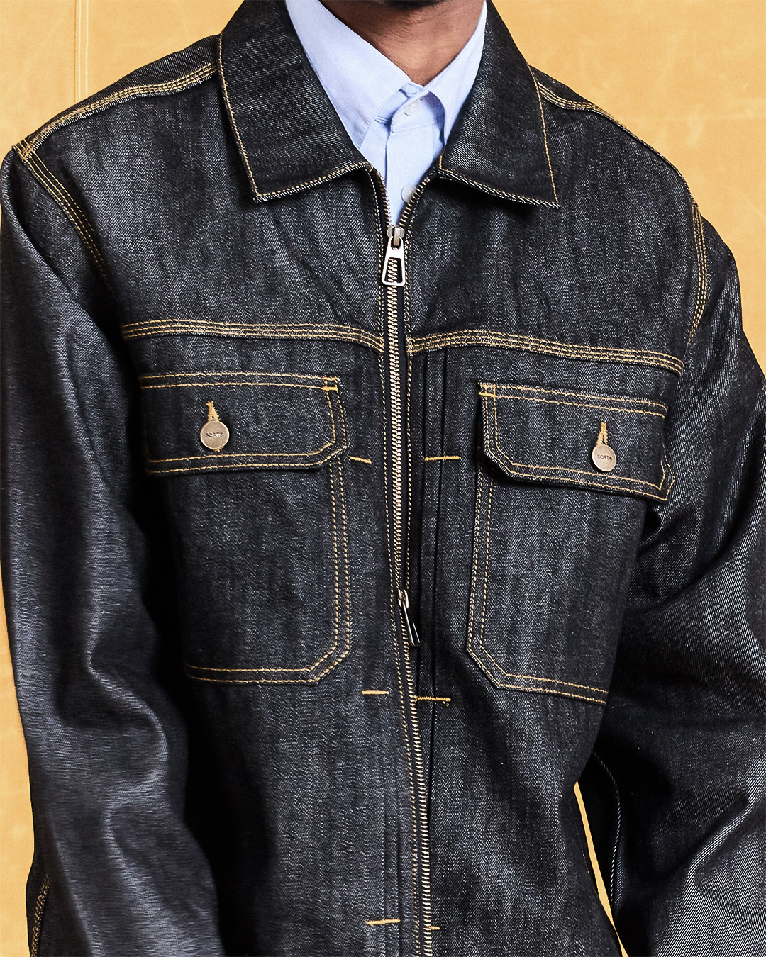 Selvedge Zipped Type-2 Denim Jacket - Darkest Indigo - 7