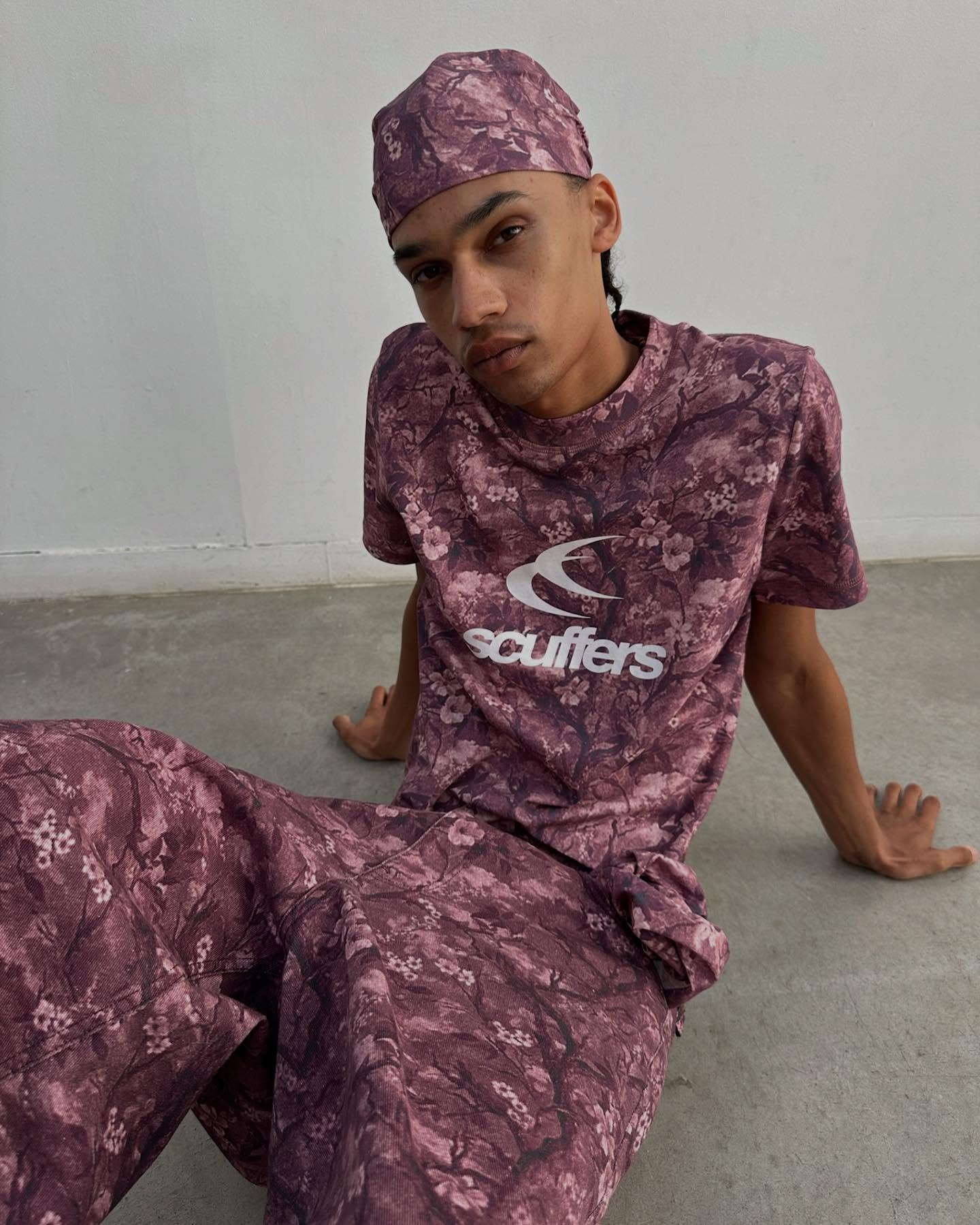 Real Flower Burgundy Fitted T-Shirt - 6