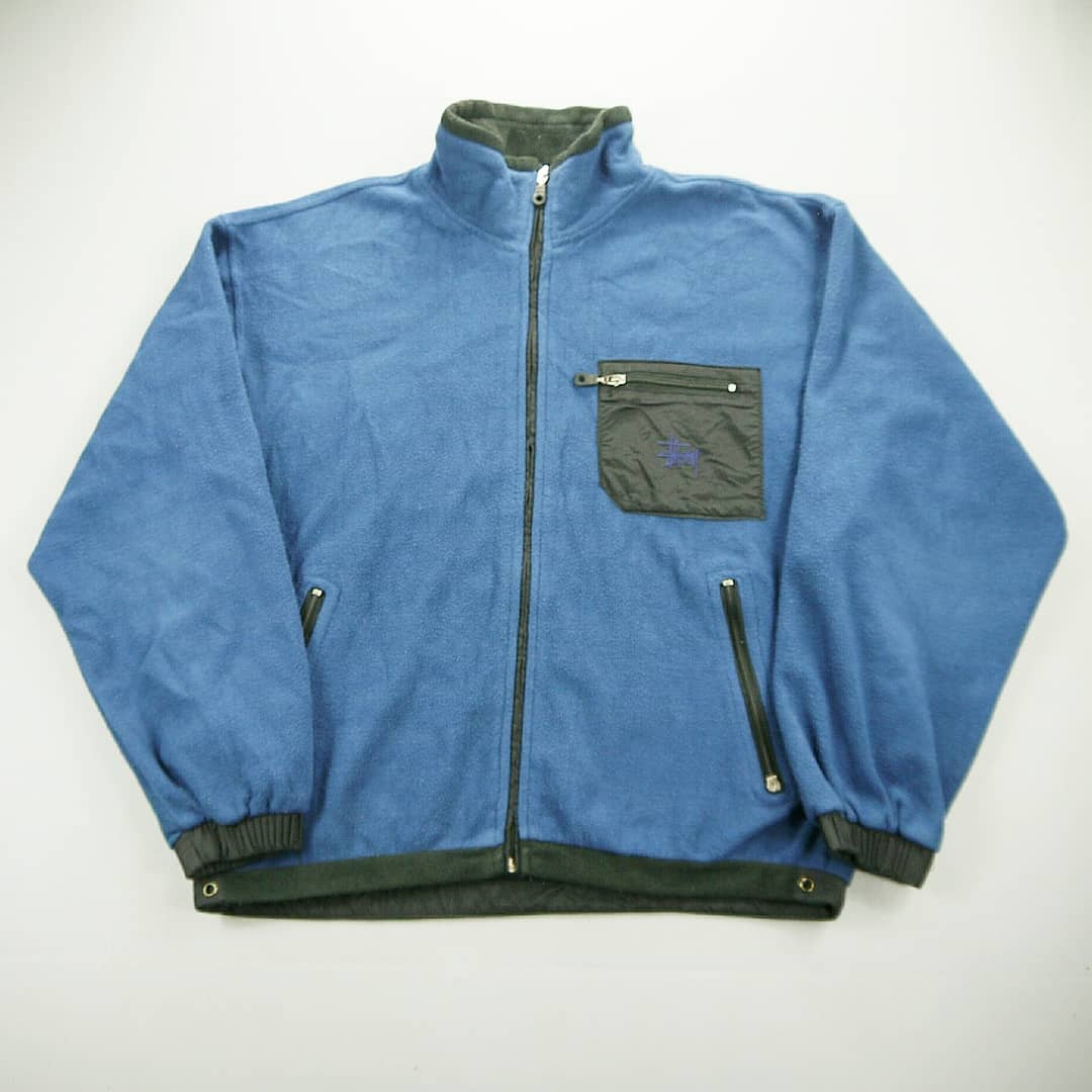 Vintage Stussy Fleece Lined Zip Up Jacket Size M - 9