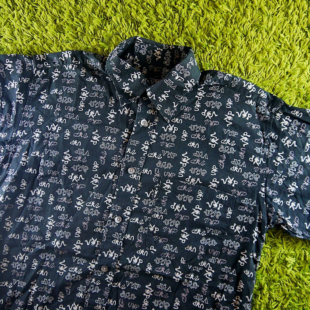 Vintage Playboy VIP Collection Monogram Short Sleeve Button Up Shirt Size M - 7