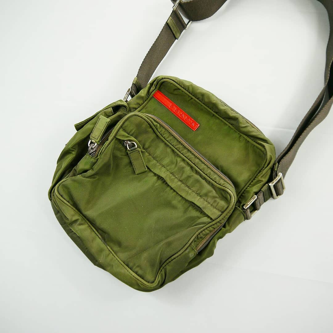 Vintage Prada nylon and leather cross body bag - 6