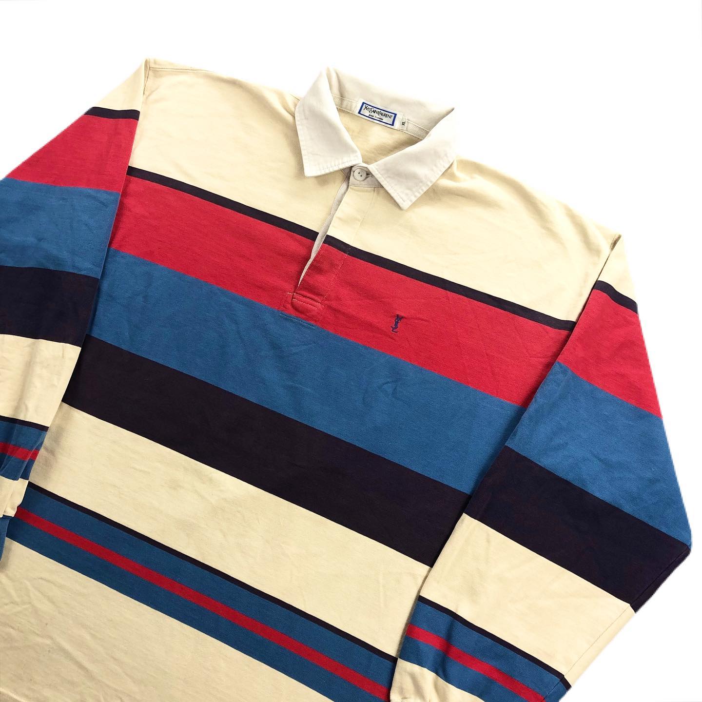 Vintage 90s Polo Ralph Lauren Striped Long Sleeve Polo Shirt Size XL - 8