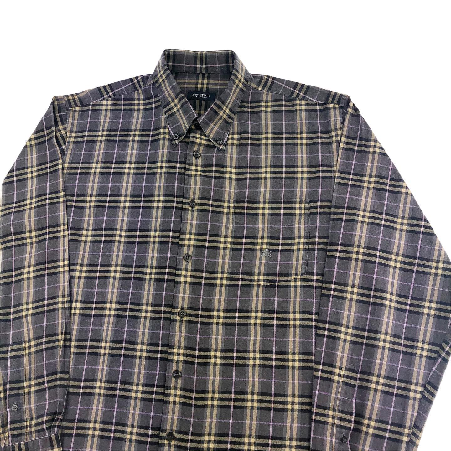 Vintage Armani Jeans Checkered Long Sleeve Button Up Shirt Size M - 9