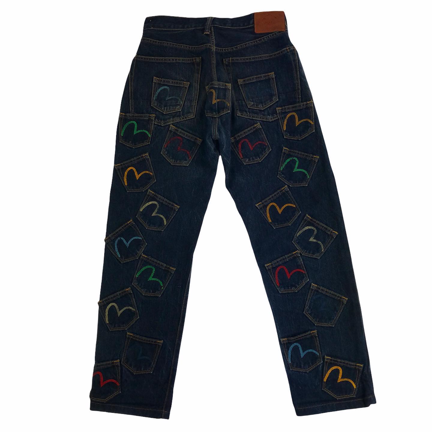 Vintage Evisu Double Wheat Gull Embroidered Japanese Denim Jeans Size W30 - 8