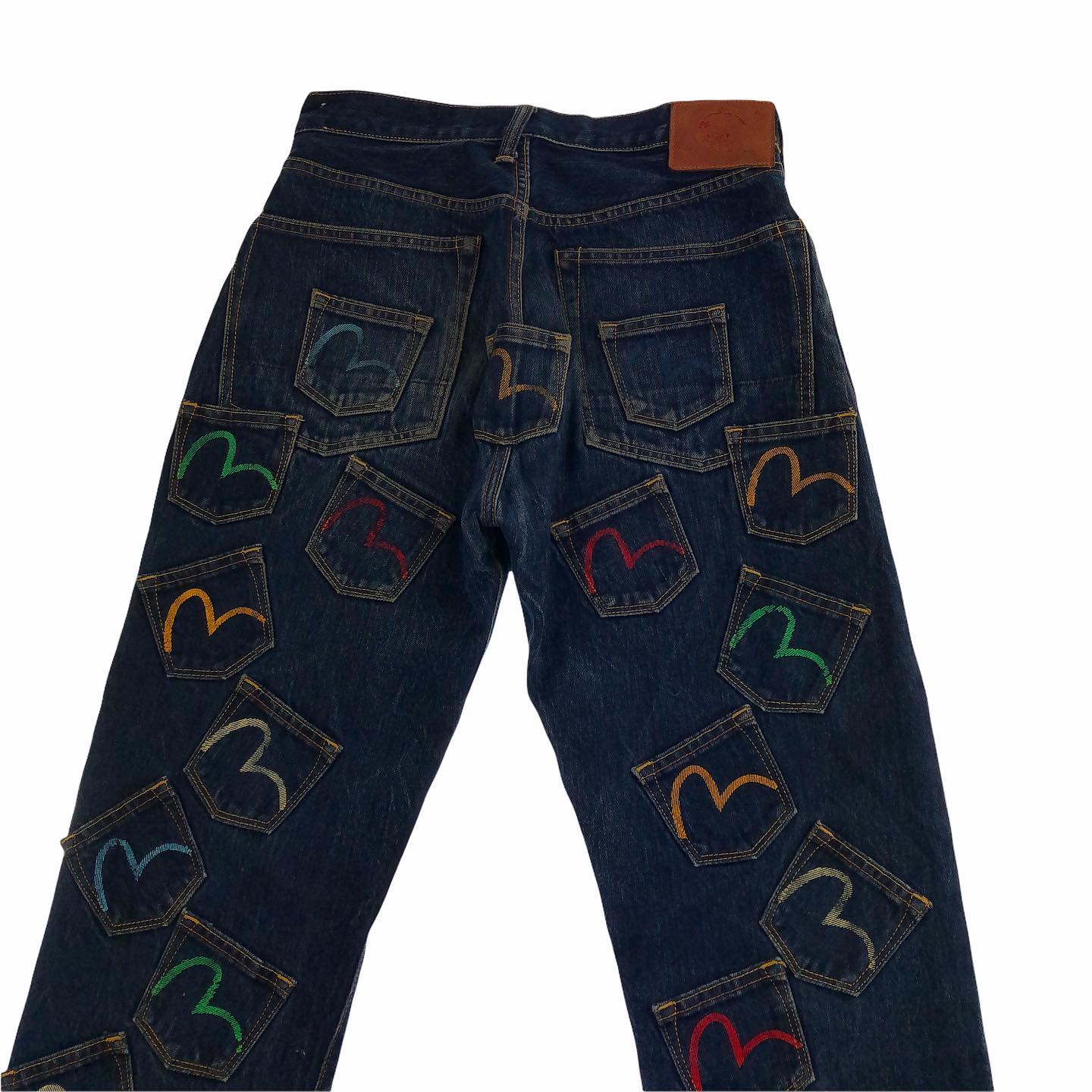 Vintage Evisu Double Wheat Gull Embroidered Japanese Denim Jeans Size W30 - 6