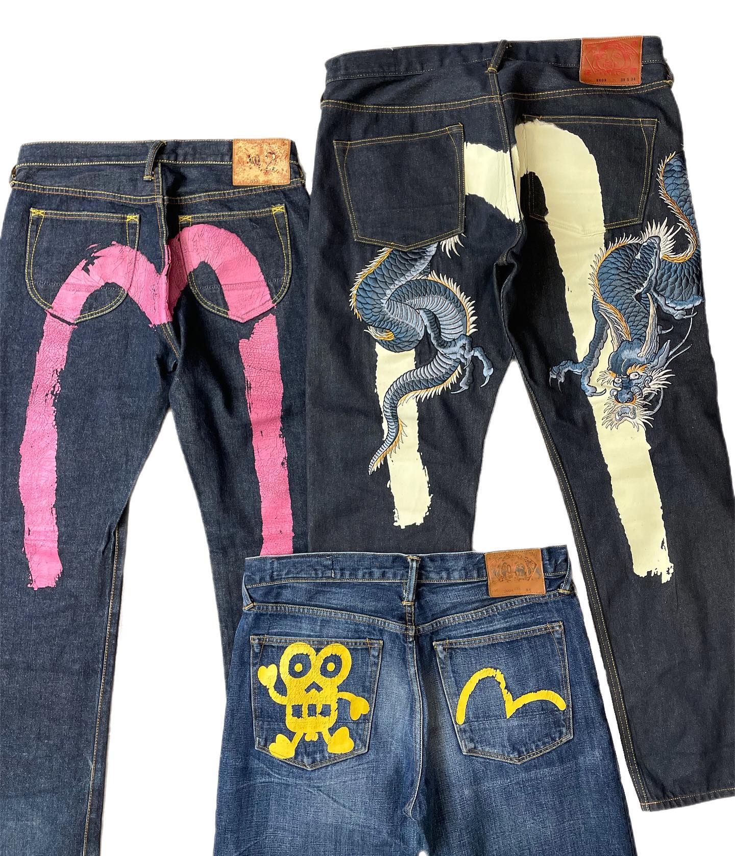Vintage 2000s Evisu Embroidered Daicock Japanese Denim Jeans Size W30 - 8