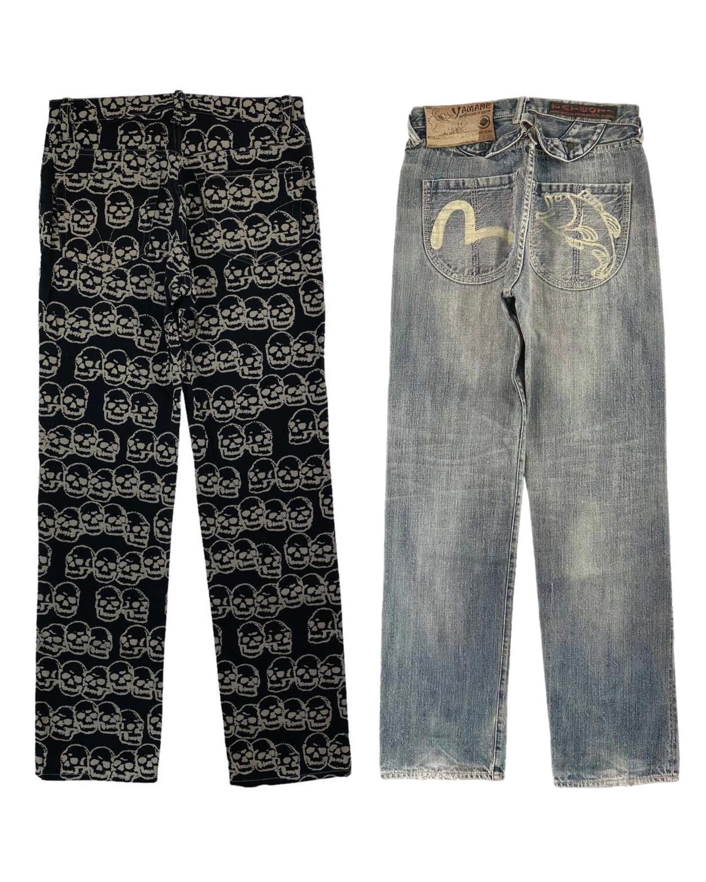 Vintage 2000s Evisu Painted Daicock Japanese Denim Jeans Size W31 - 11