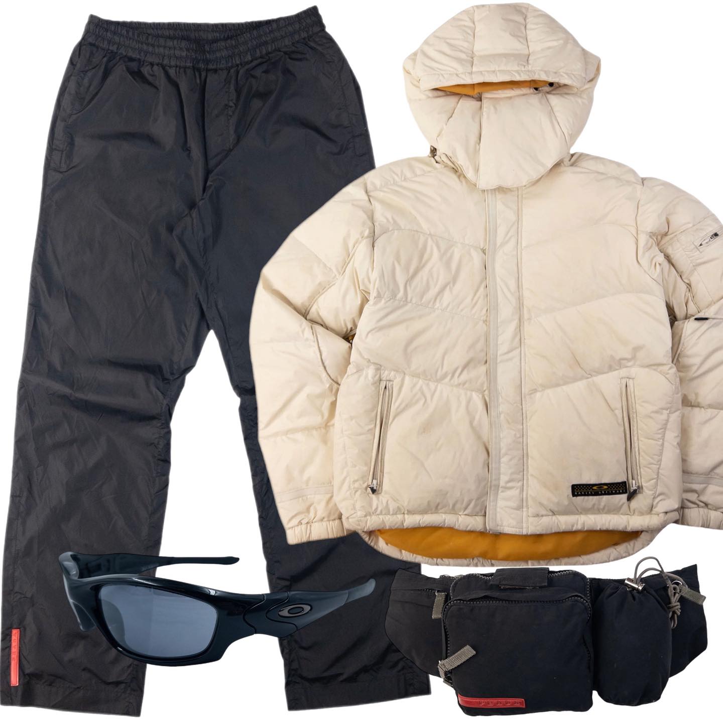 Vintage 90s Oakley Hydro Fuel Zip Up Puffer Snowboarding Jacket Size M - 9