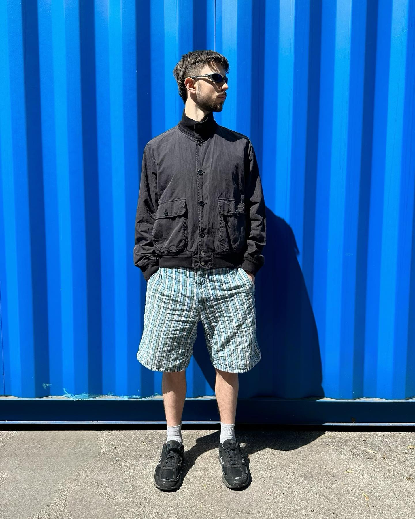 Vintage 2000s Burberry Nova Check Lined Leather Jacket Size L - 8