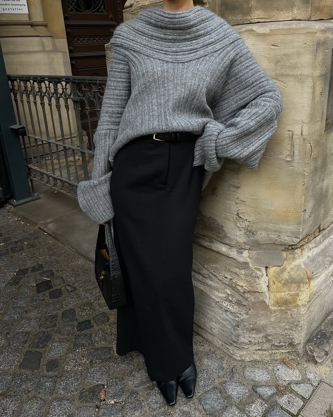 Relaxed Wool-Blend Sweater, Charcoal - 8