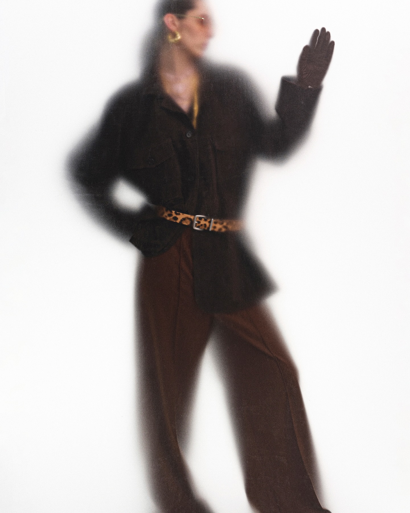 Tailored Corduroy Velvet Pants, Brown - 6