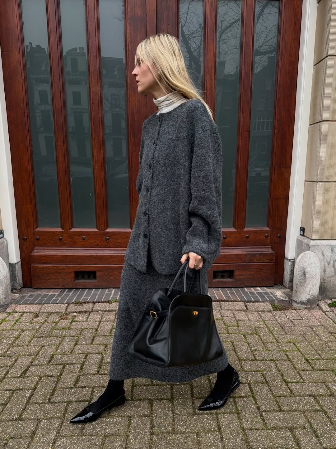 Relaxed Wool-Blend Sweater, Charcoal - 7