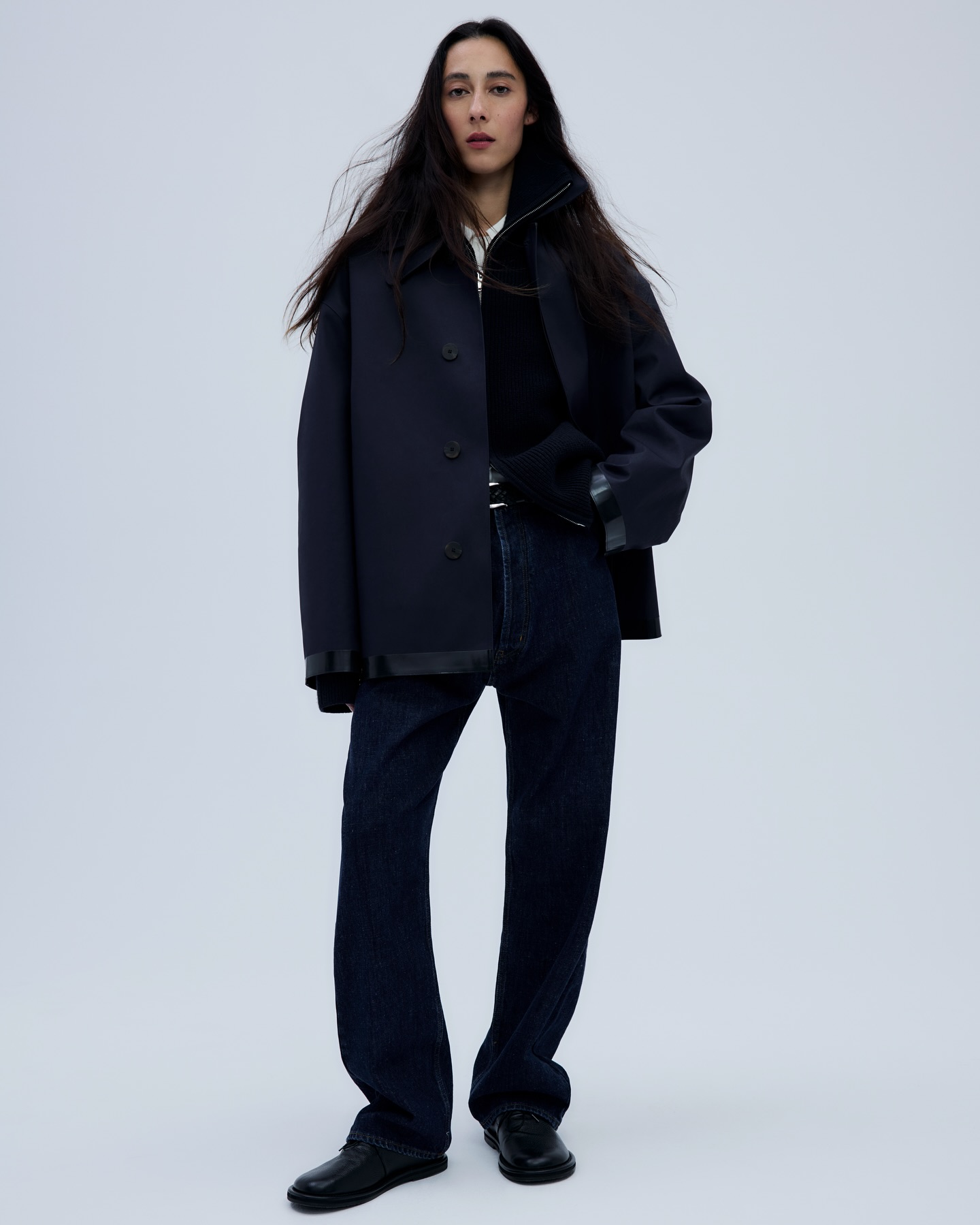 Ridger Leather Coat in Black - 8