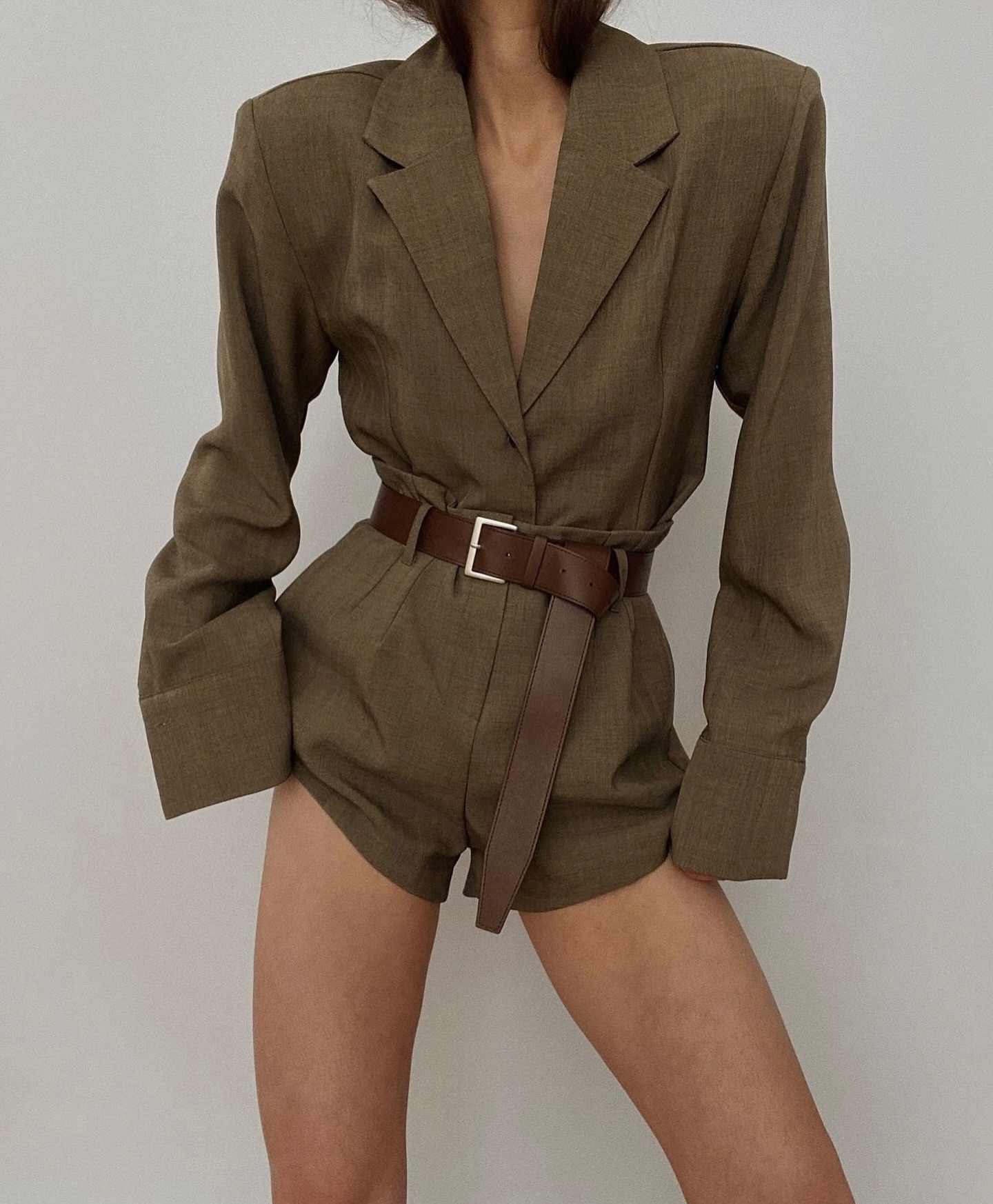 Sarno Leather Belt - Army Green - 8