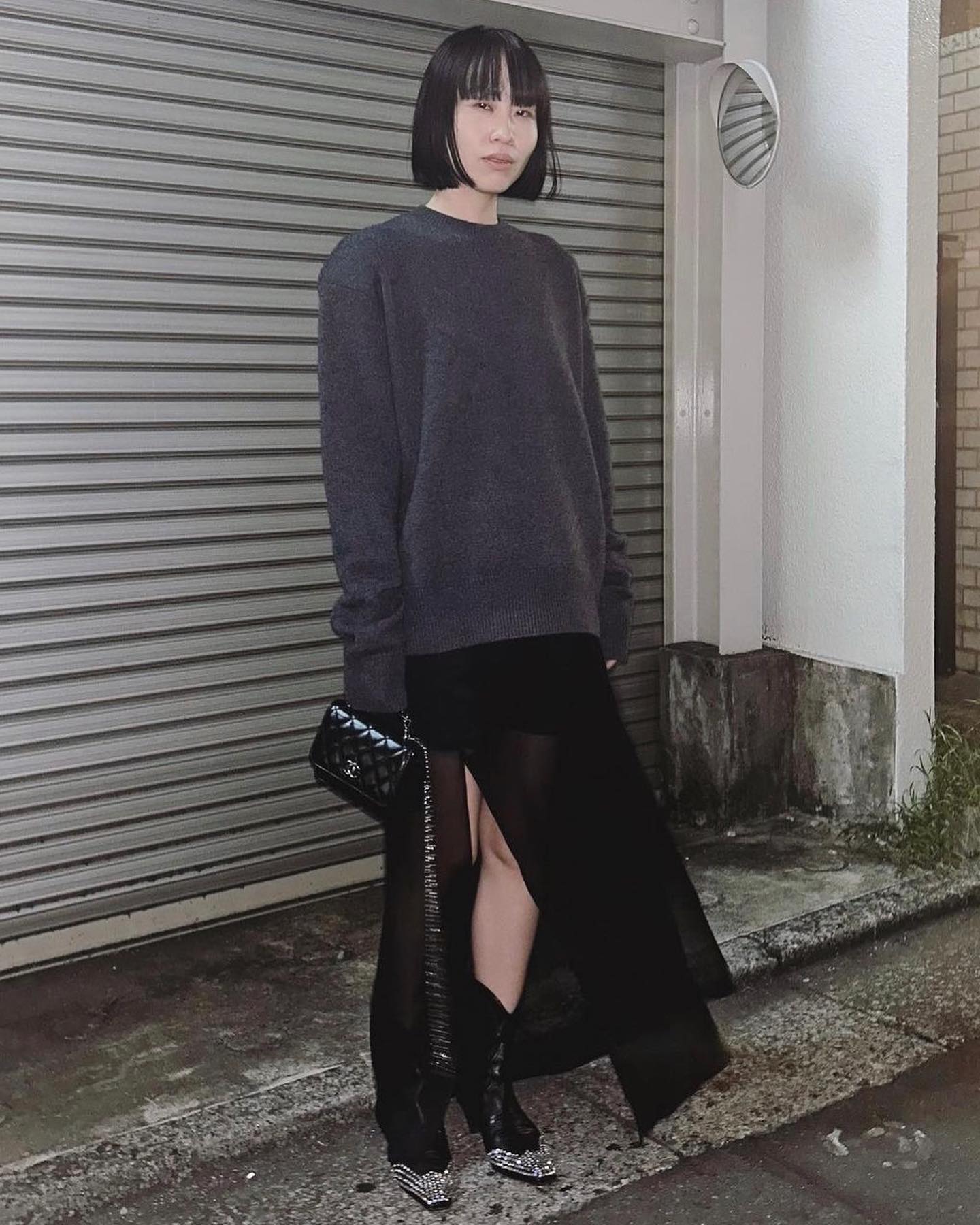 Carter Crewneck Sweater - Black Melange - 7
