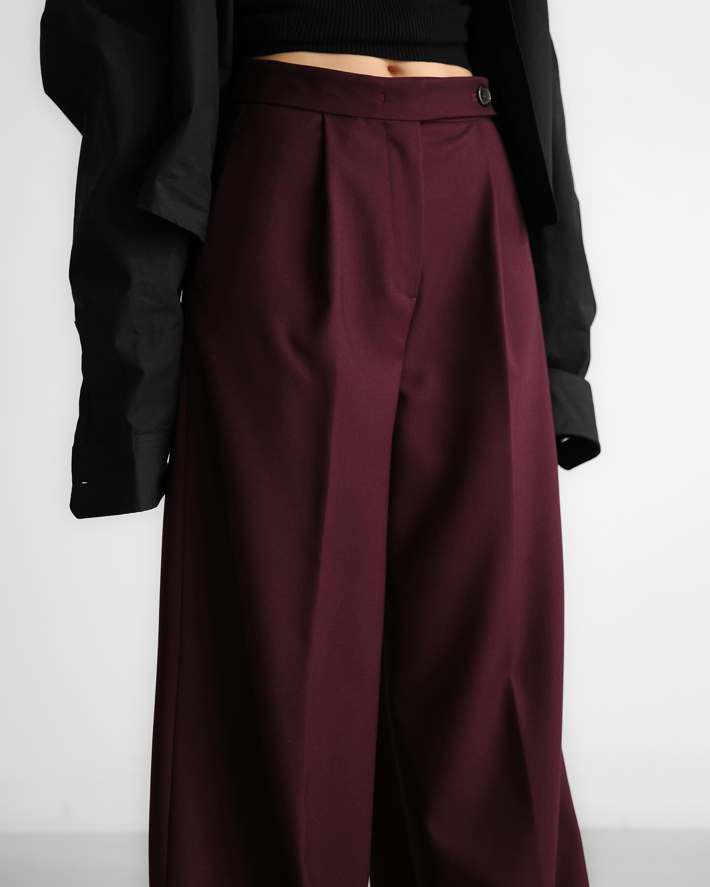 Leher Tailored Wool Culottes - Charcoal - 11