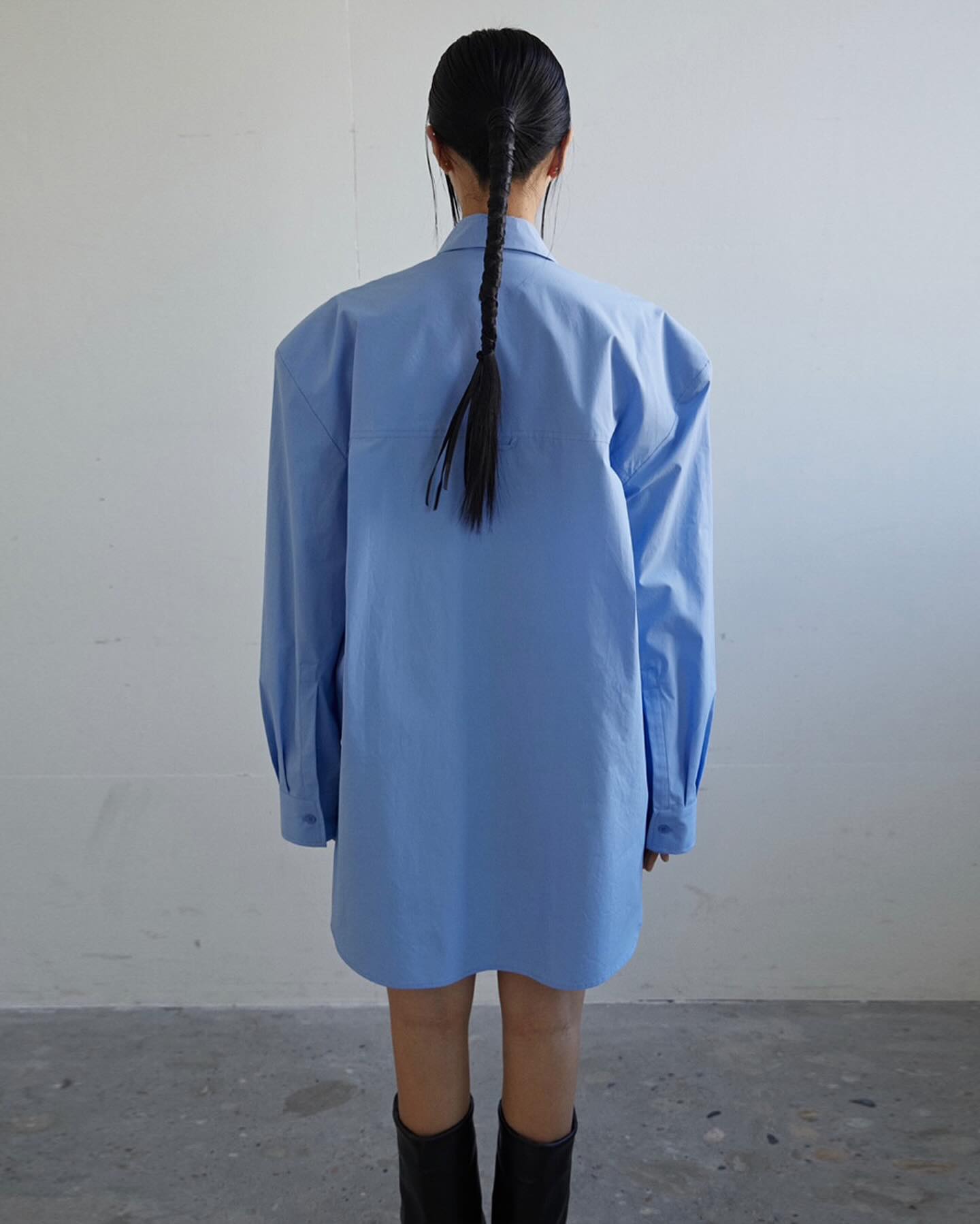 Tekla Poplin Pyjama Shirt - Cornflower Blue - 8