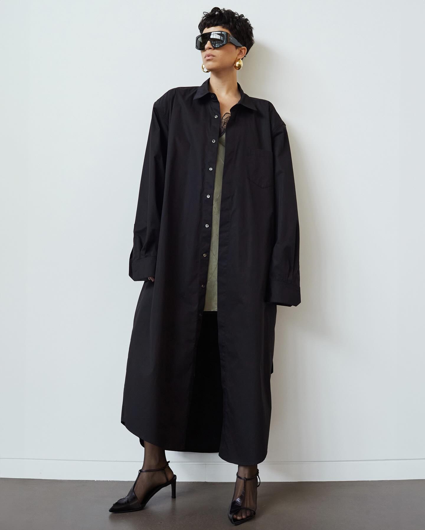 Dharoi Adjustable Sleeve Layered Shirt - Brown - 7