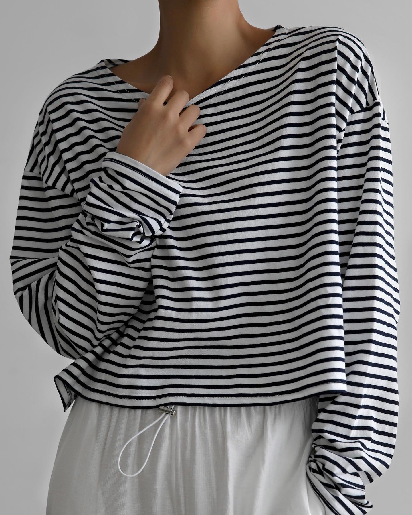 Iven Knit Pullover - White/Black Stripe - 6
