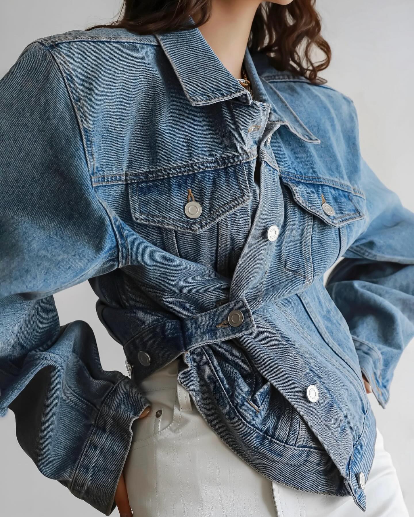 Connor Oversized Denim Jacket - Medium Wash - 8