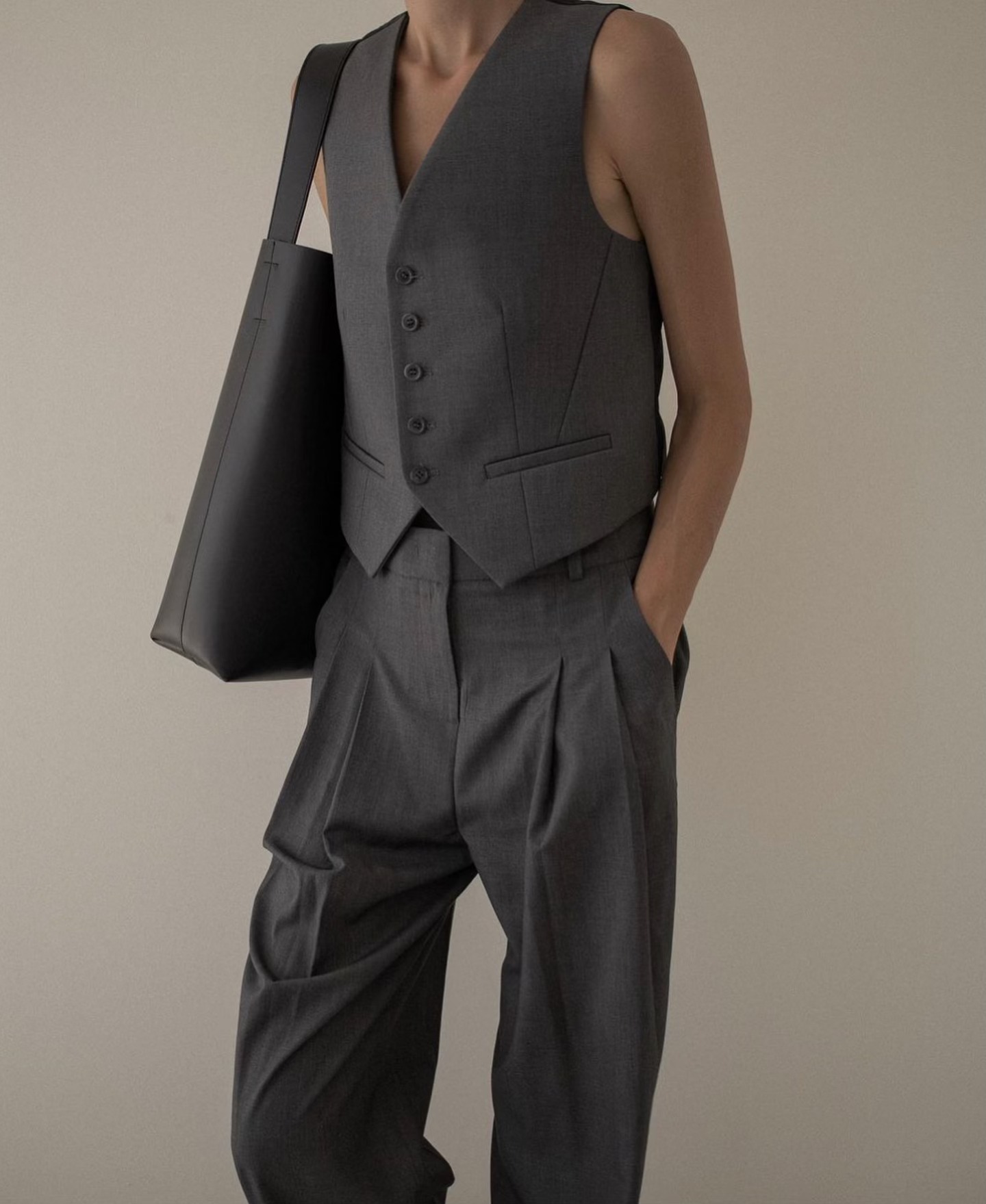 Gelso Waistcoat - Dark Grey Melange - 8