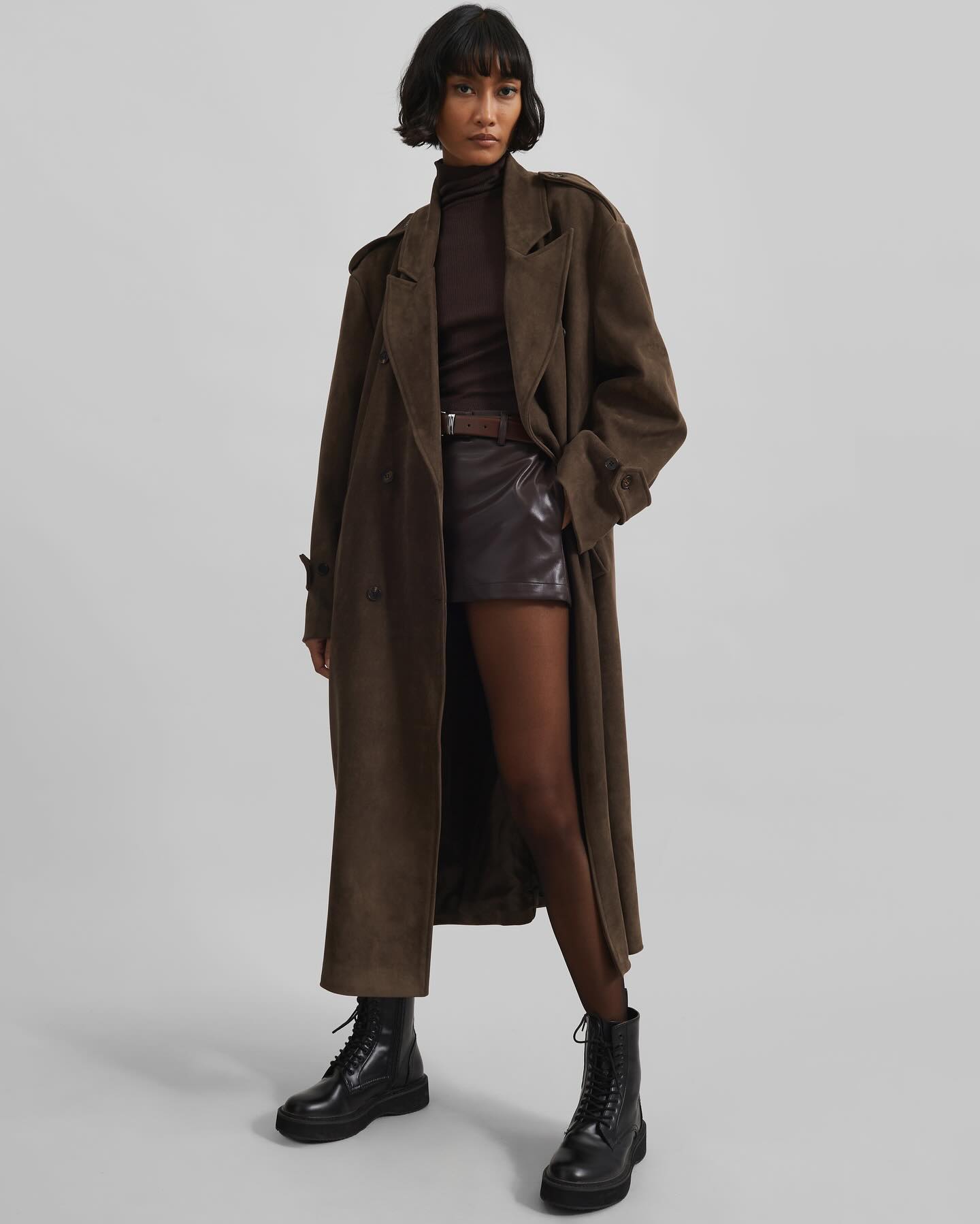 Utica Thin Turtleneck Sweater - Brown - 6