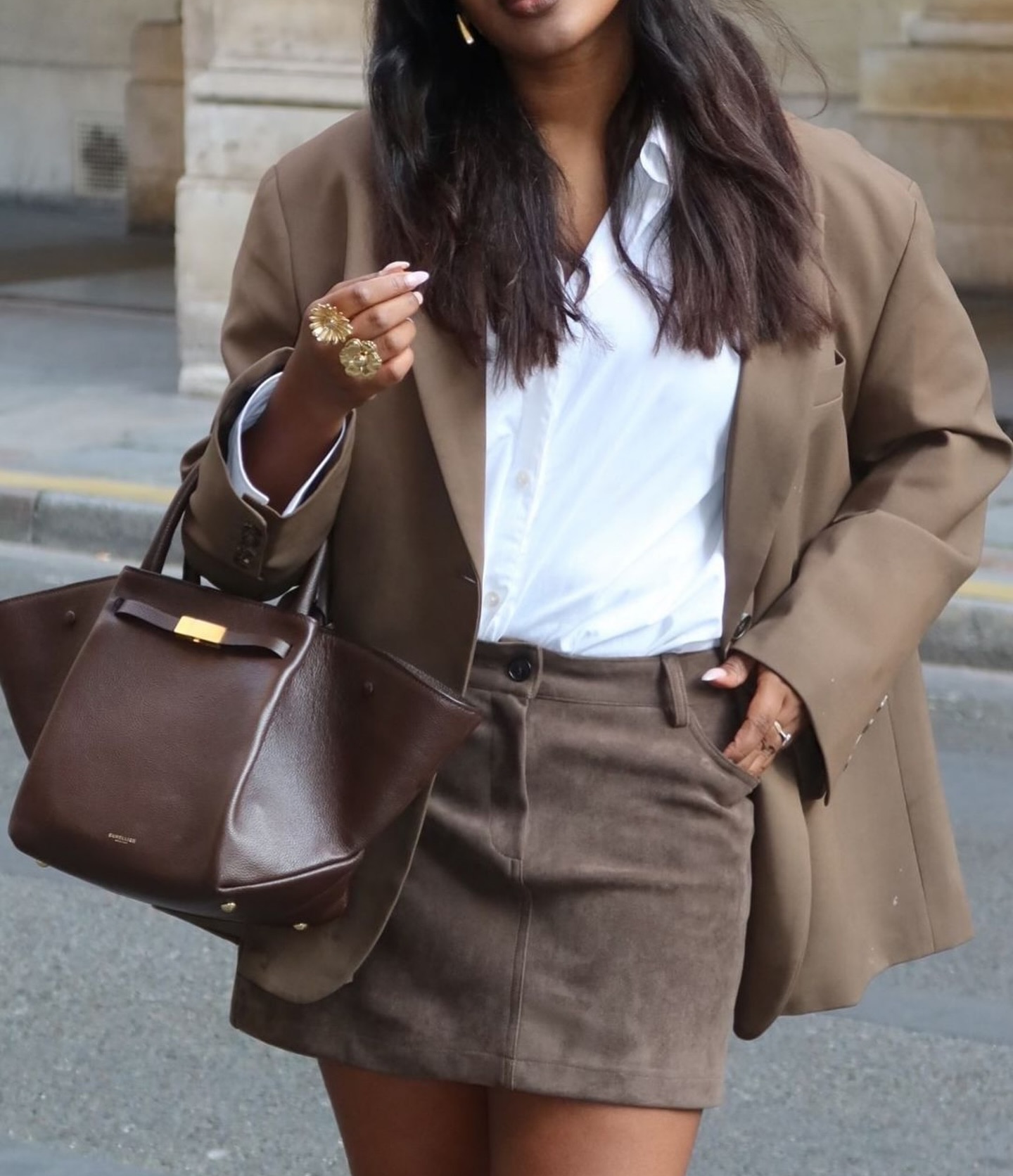 Lakely Oversized Button Down Shirt - White - 10