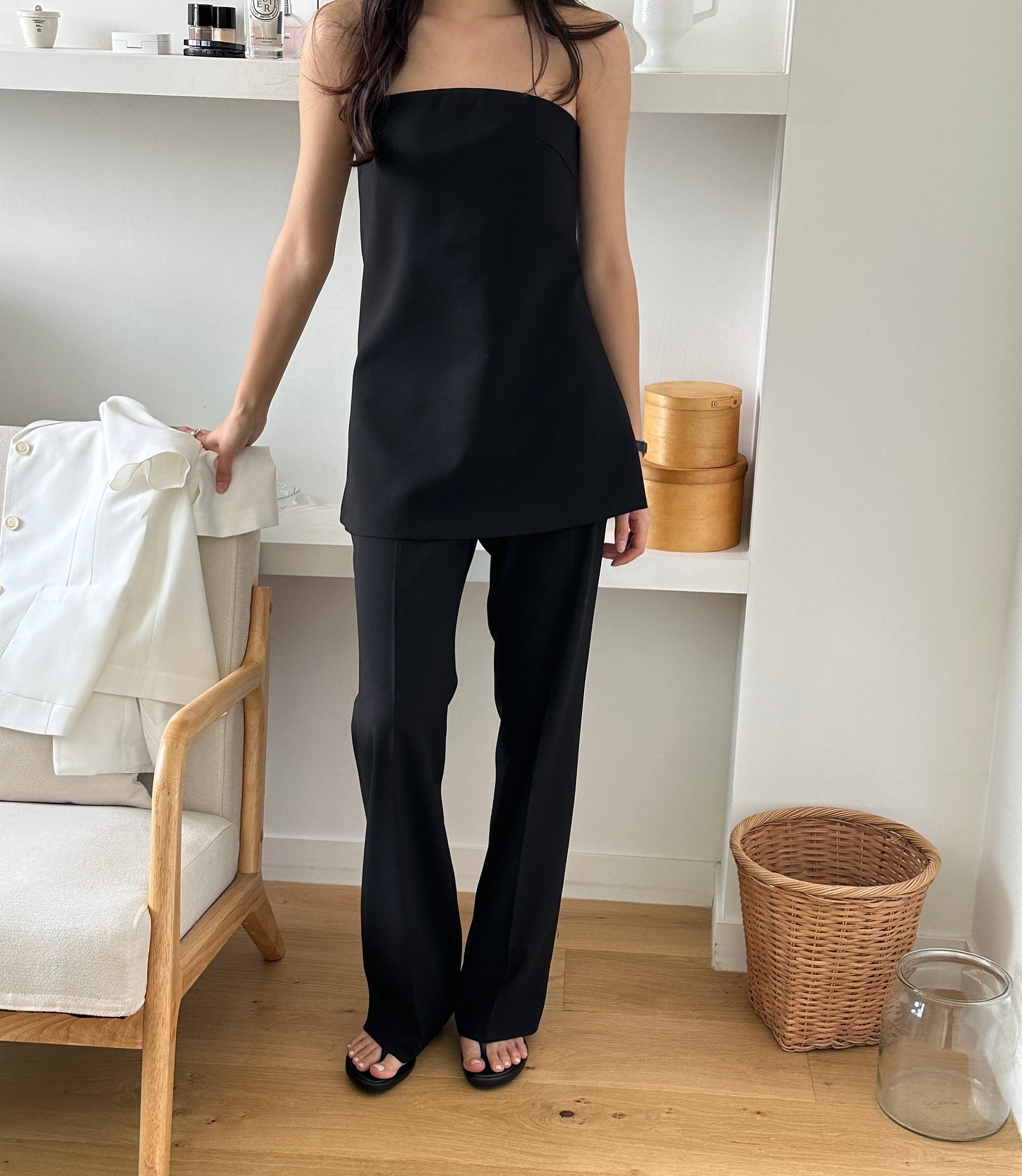 Corlen Pleated Wide Pants - Black - 10