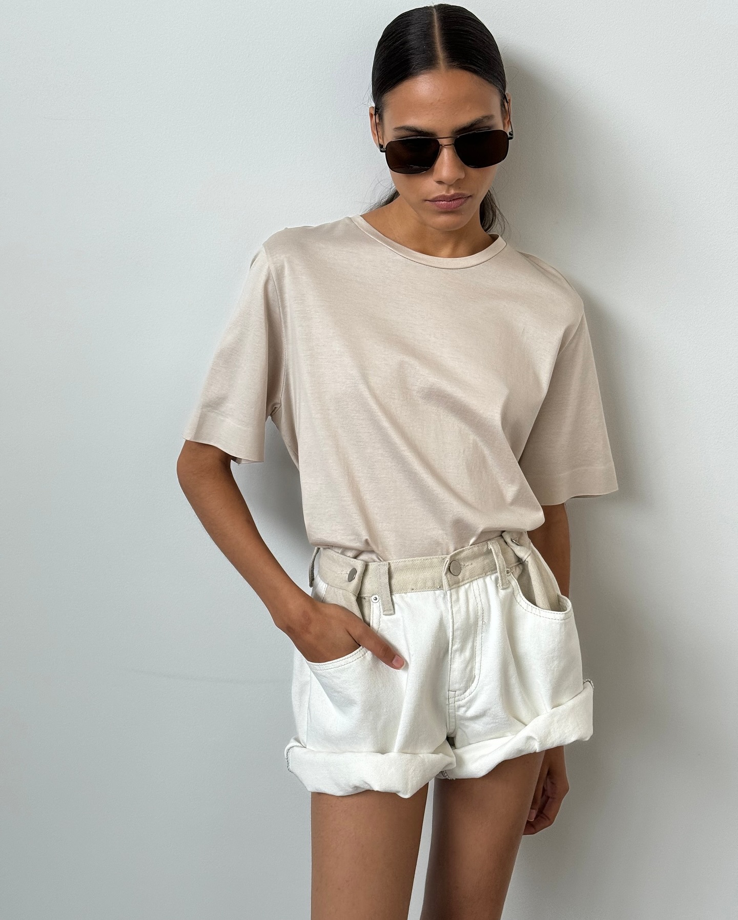 Faro Boxy Tee - Beige - 11