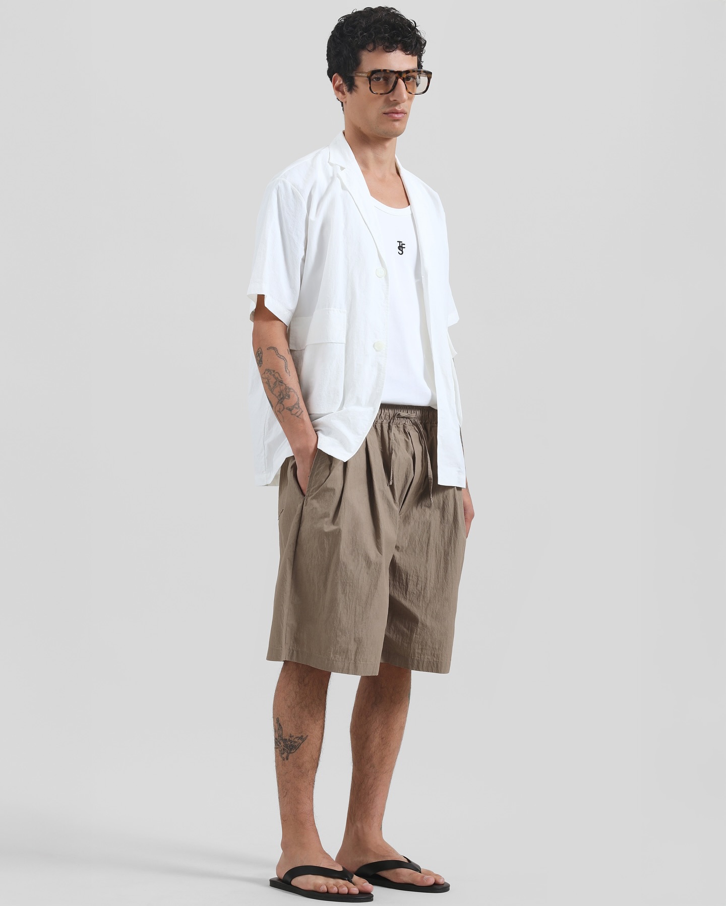 Marfa Linen Bermuda Shorts - Camel - 7