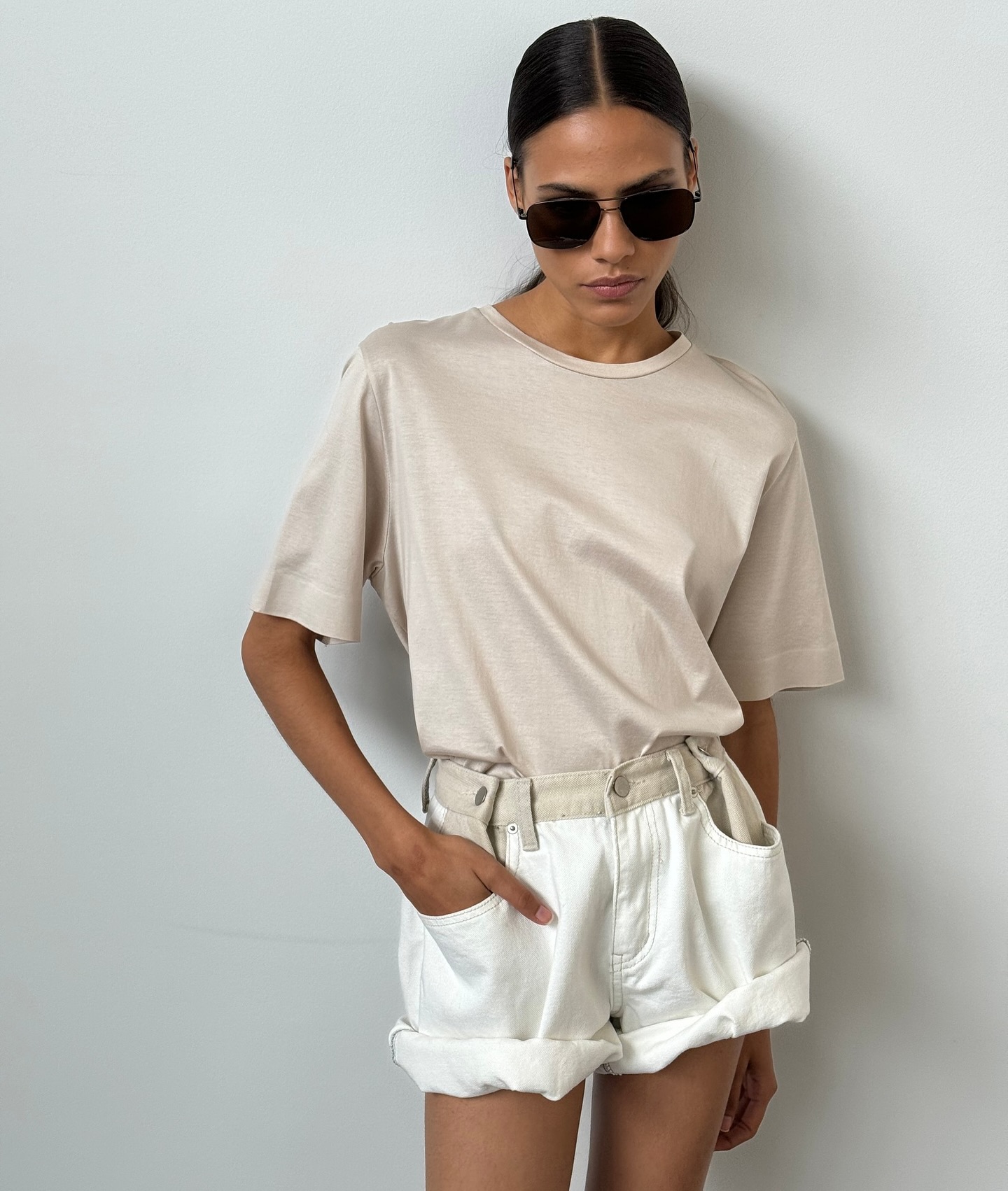 Faro Boxy Tee - Beige - 8