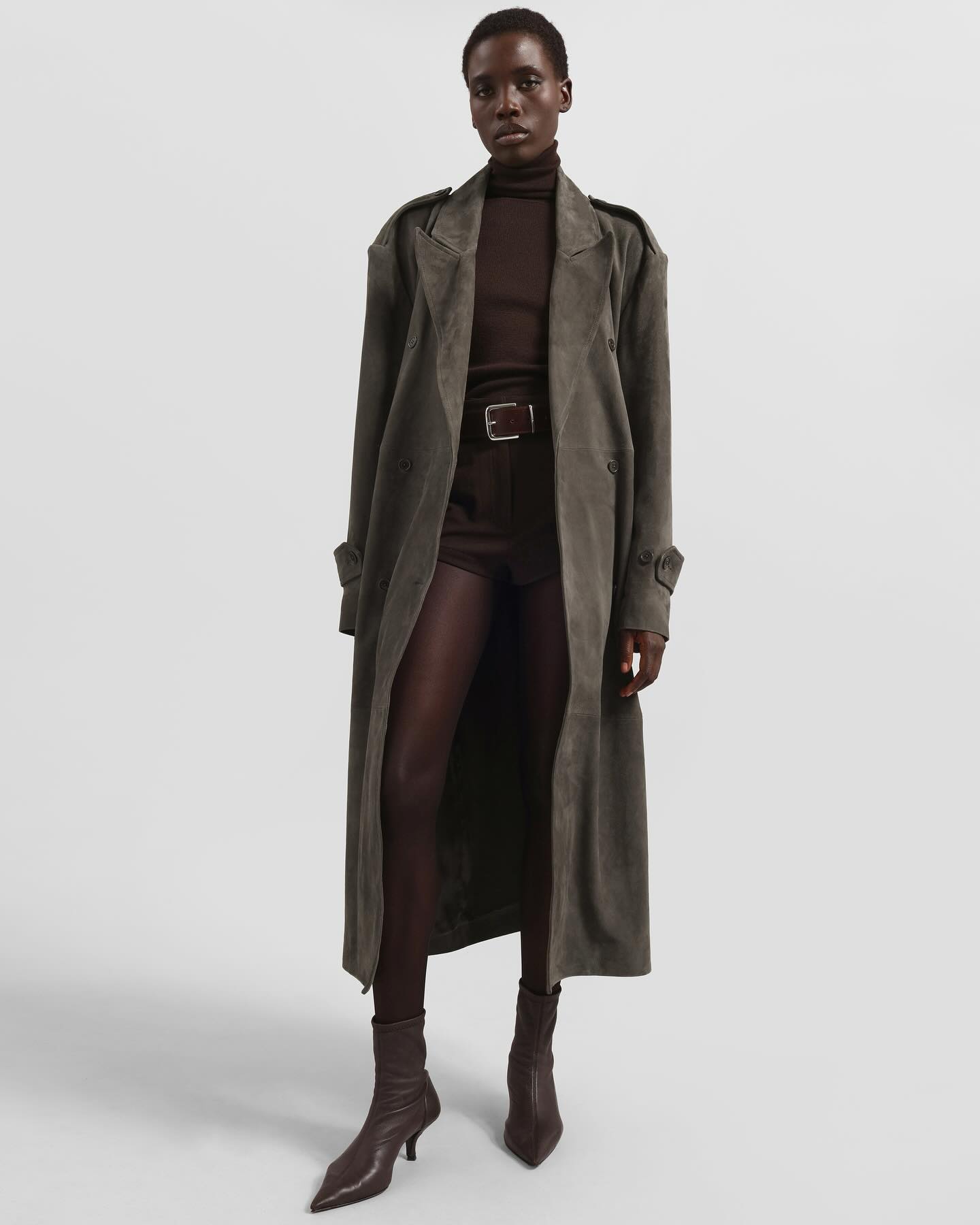 Valmere Faux Suede Coat - Brown - 10