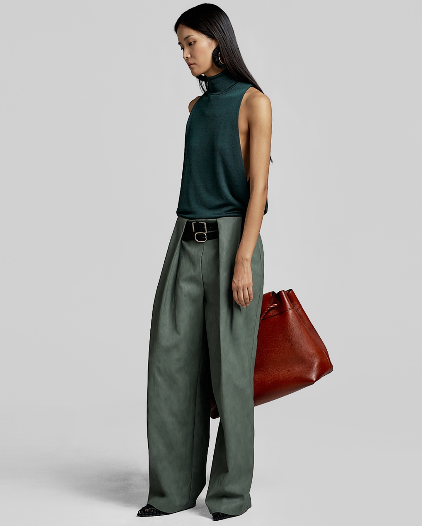 Hobart Double Belt Loop Trousers - Pale Olive - 9