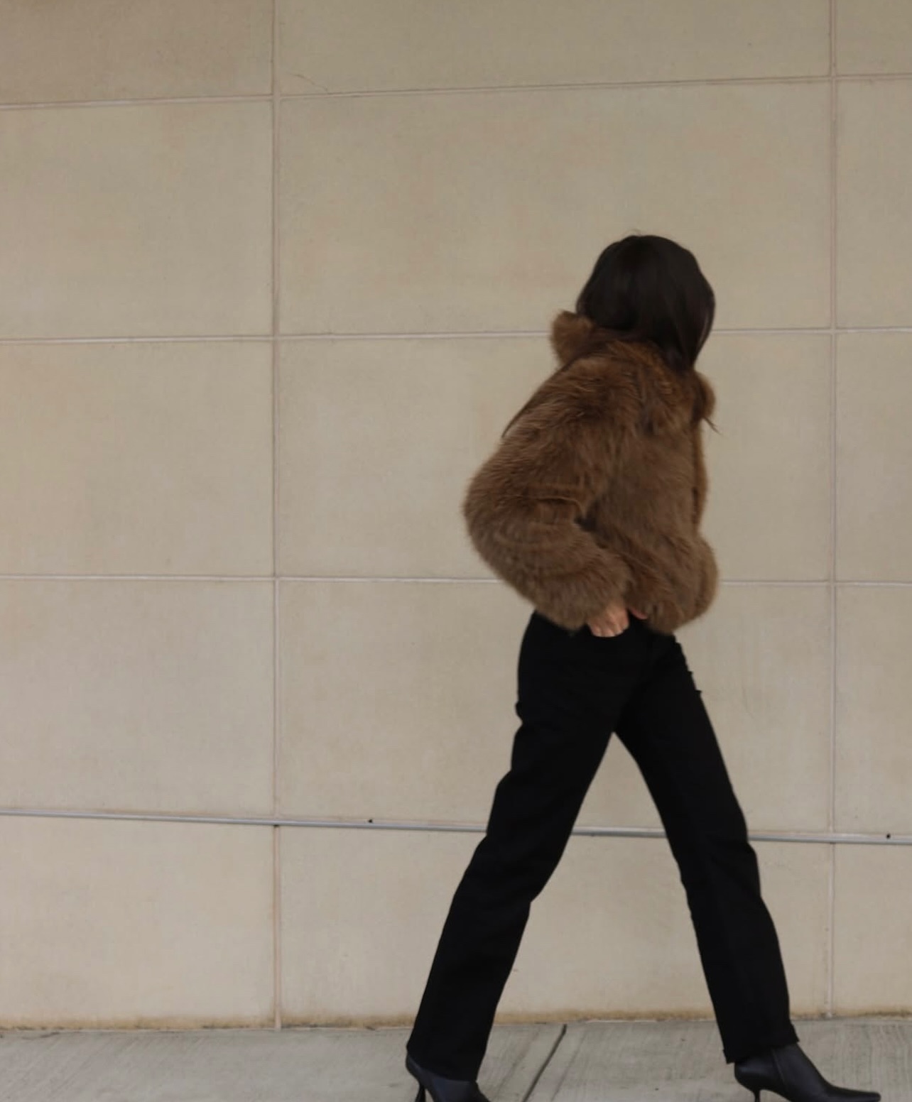 Rivee Faux Fur Pullover - Brown - 9