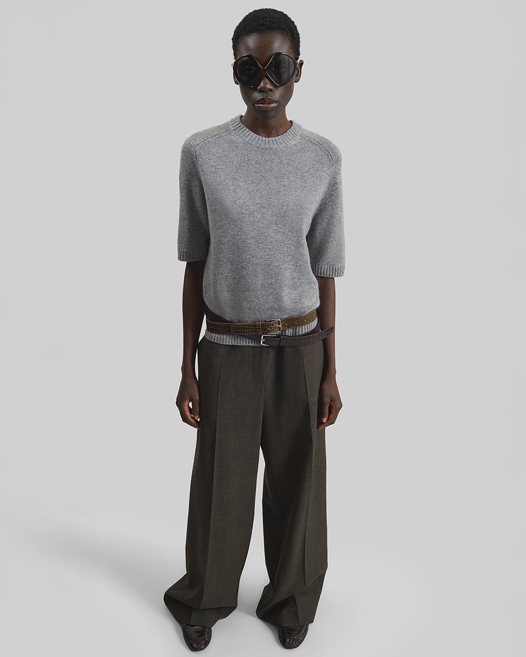 Hobart Double Belt Loop Trousers - Pale Olive - 11